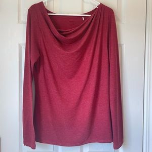 Toad & Co. Red Cowl Neck T-Shirt Blouse